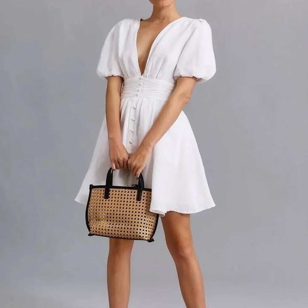 Anthropologie White Katerina Button-Front Dress - Picture 1 of 1